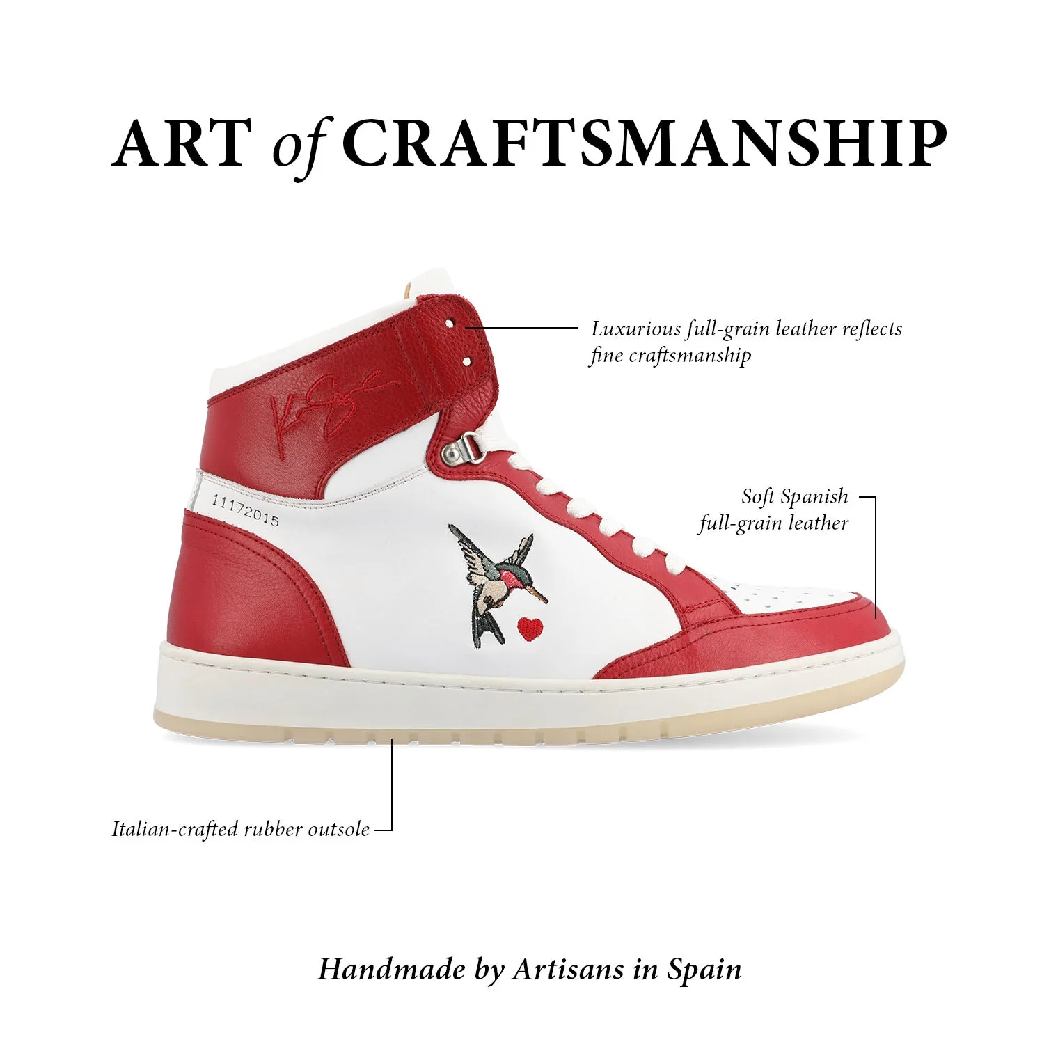 The Rapido High-top Sneaker in Red Hummingbird - Image 3