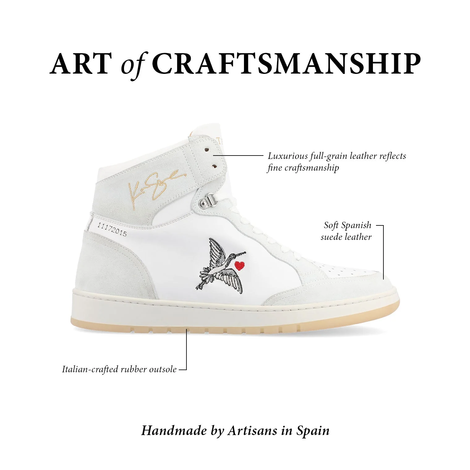 The Rapido High-top Sneaker in White Crane - Image 8