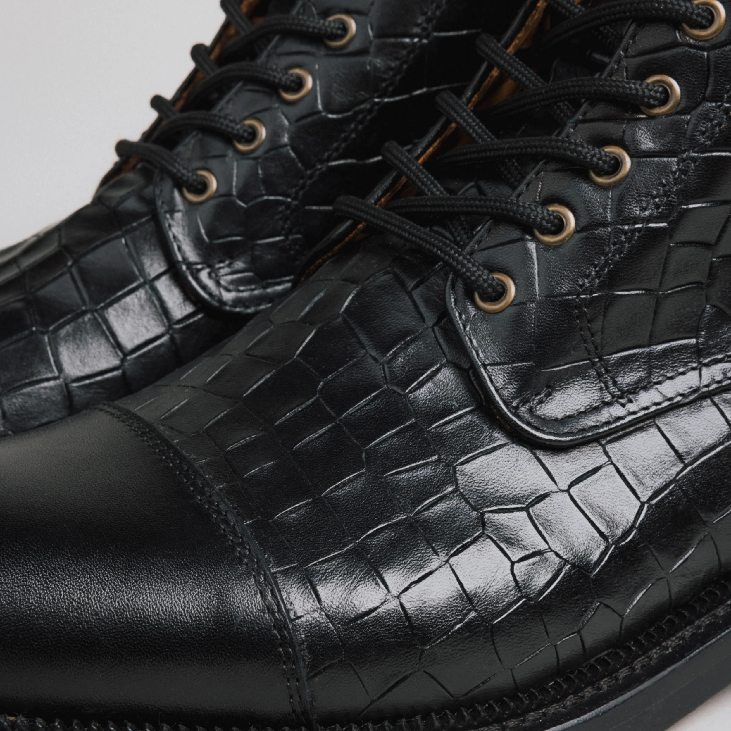 The Rome Boot in Black Croco - Image 3