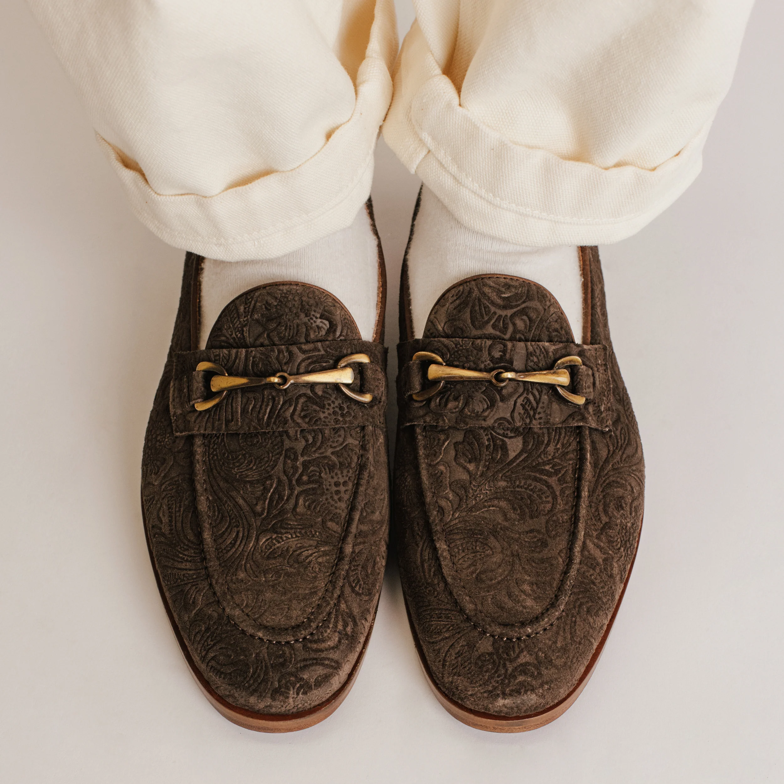 The Russell in Chocolate Floral Suede - Image 3